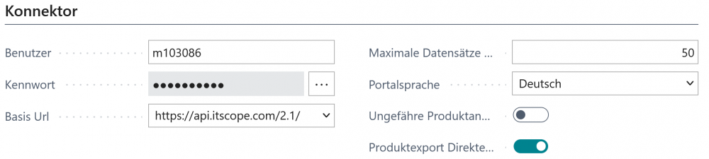 ITscope Einrichtung – Konnektor