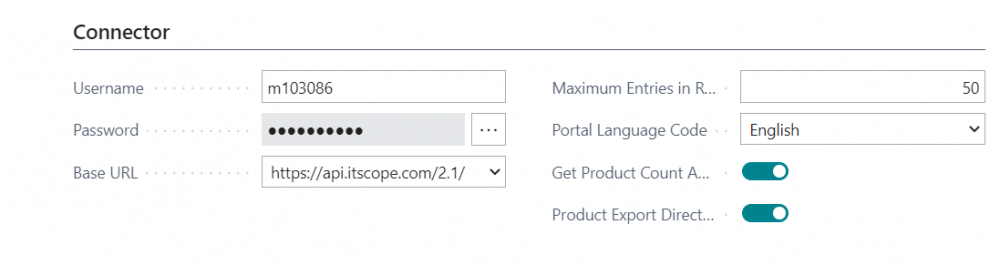 ITscope setup – connector