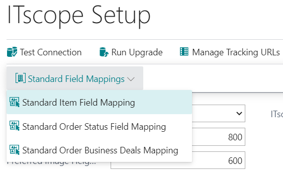 ITscope Setup – Standard Field Mapping