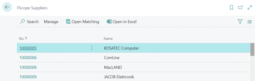 ITscope supplier list