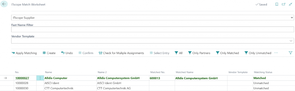 ITscope Matching List