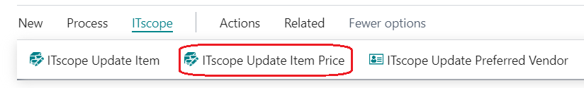 Price query in catalog item