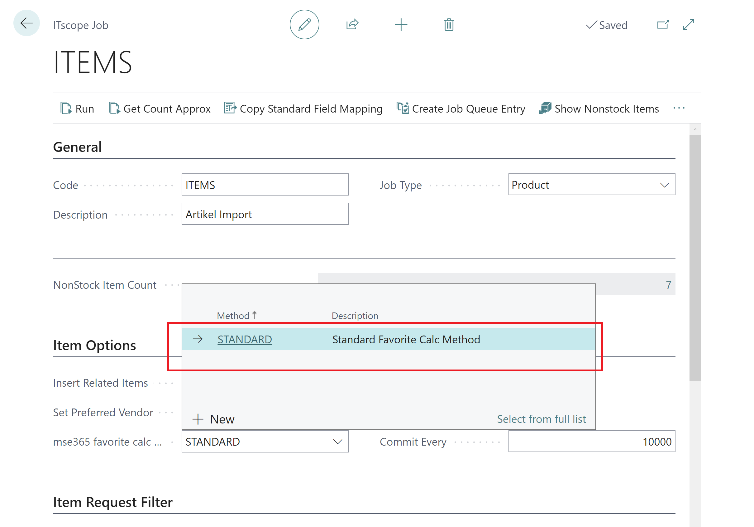 ITscope Setup – Favorite Calculation Method