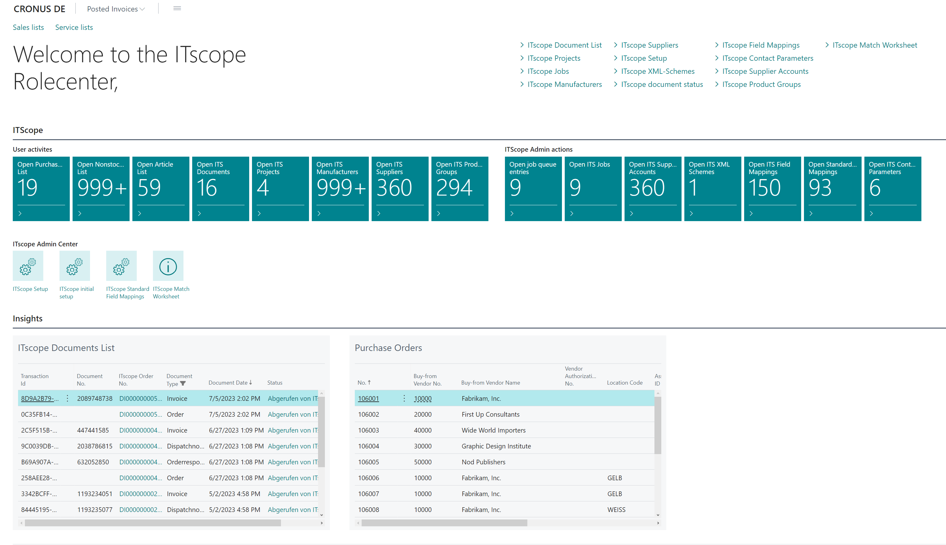 ITscope Setup – RoleCenter