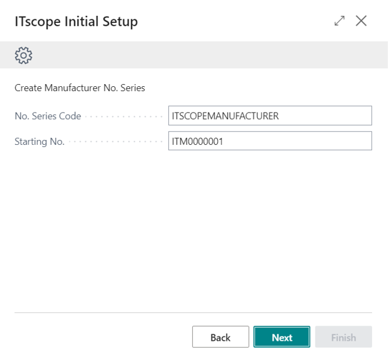 Manufacturer Create number series